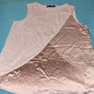 Fabiana Filippi Gray Sleeveless Layered Top Size Medium